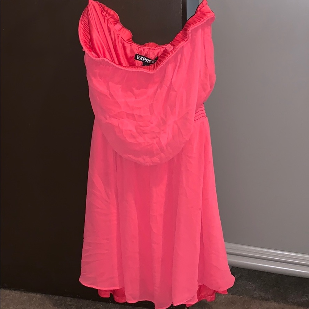 express pink strapless dress